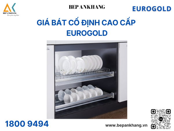 Kệ chén bát đĩa cố định 2 tầng Eurogold EP86700 - 700mm - Inox 201 mạ crom
